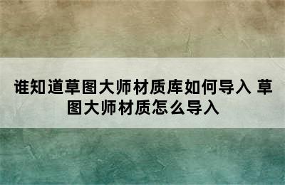 谁知道草图大师材质库如何导入 草图大师材质怎么导入